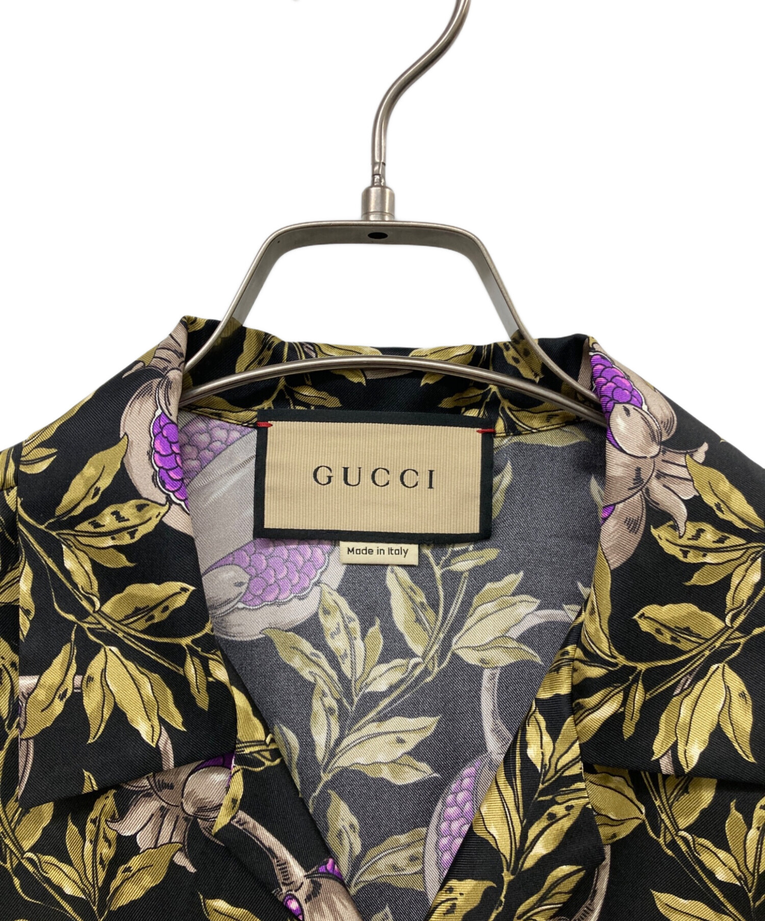 中古・古着通販】GUCCI (グッチ) ボタニカルオープンカラーシルク