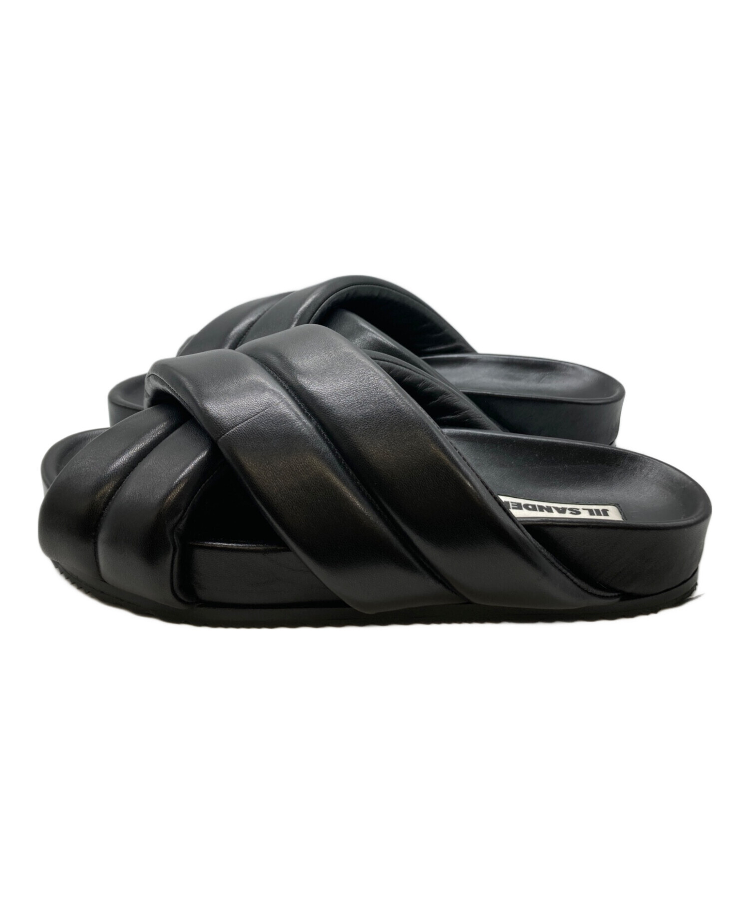 JIL SANDER レザー クロスストラップ サンダル 【公式通販】