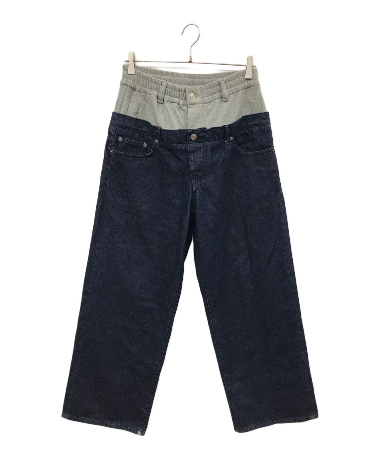 中古・古着通販】soduk (スドーク) easy layered denim trousers 中古・古着通販】soduk (スドーク) easy layered denim trousers