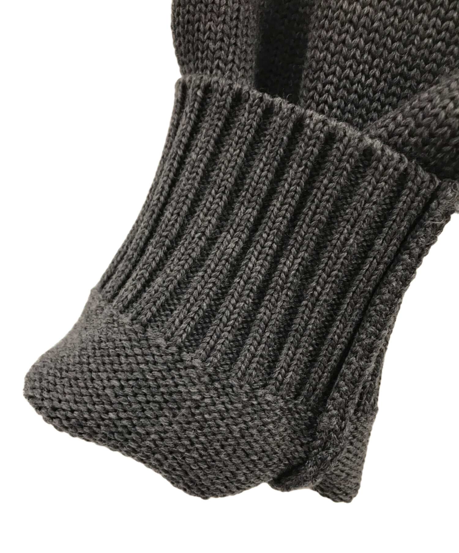 【未使用】ZANONE グレー リブ編み カーディガン 中古・古着通販】Zanone (ザノーネ) 5ゲージウールソリッドスタンド