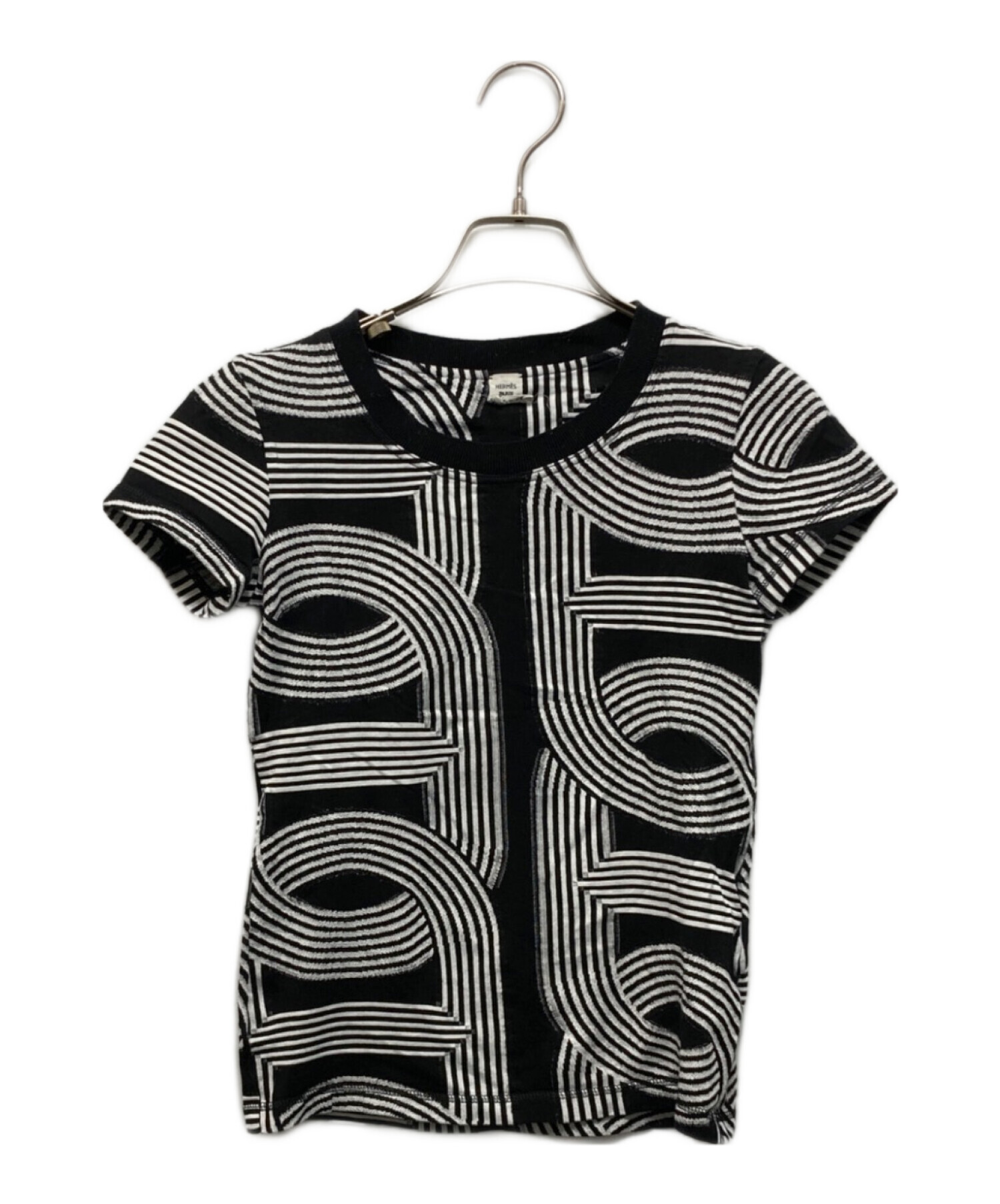 中古・古着通販】HERMES (エルメス) マイクロニットTシャツ ブラック 