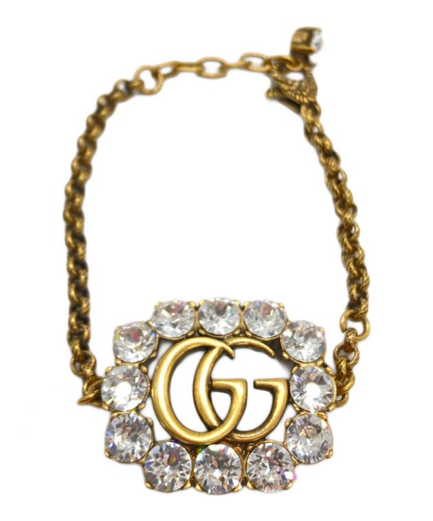 中古・古着通販】GUCCI (グッチ) ダブルGラインストーンブレスレット 
