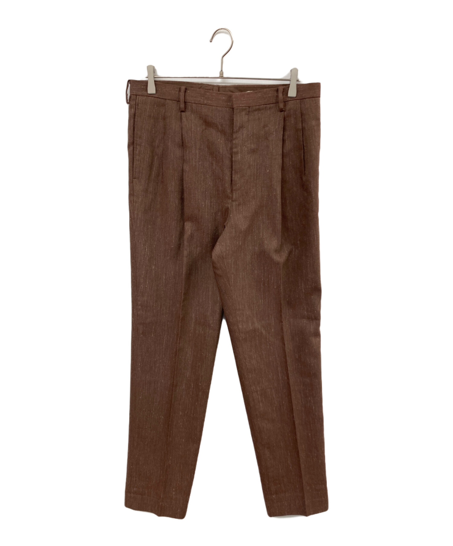 AURALEE ウールリネンツイルスラックス ブラウン