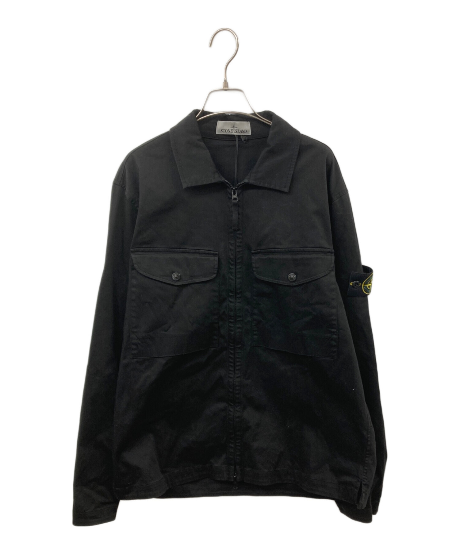 早い者勝ち！Stone  シャツジャケット Lブラック STONE ISLAND (ストーンアイランド) シャツジャケット ブラック サイズ:L