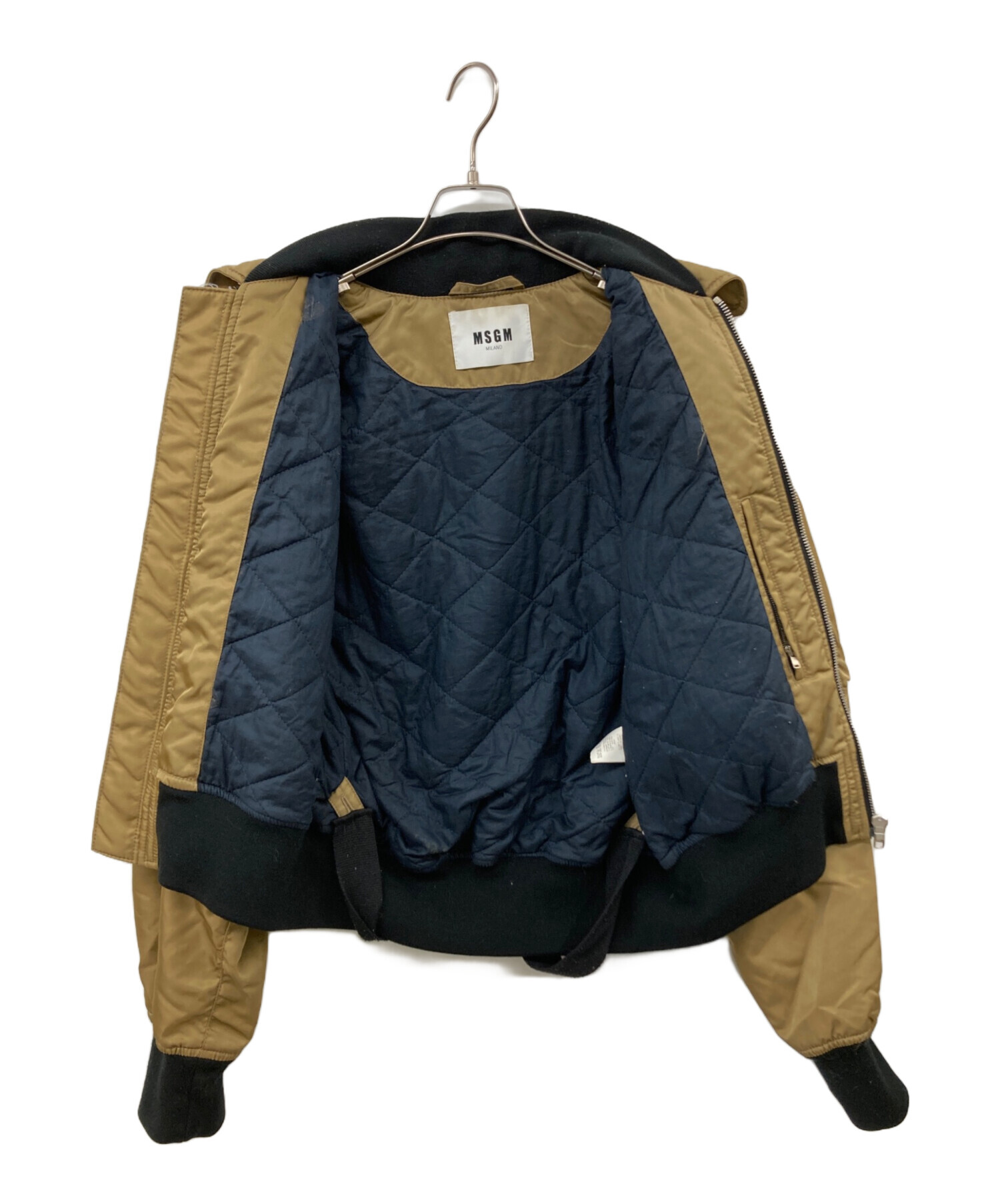 MSGM エムエスジーエム ブルゾン（その他） メンズ 【古着】【中古】 中古・古着通販】MSGM (エムエスジーエム) MA-1ジャケット ブラウン