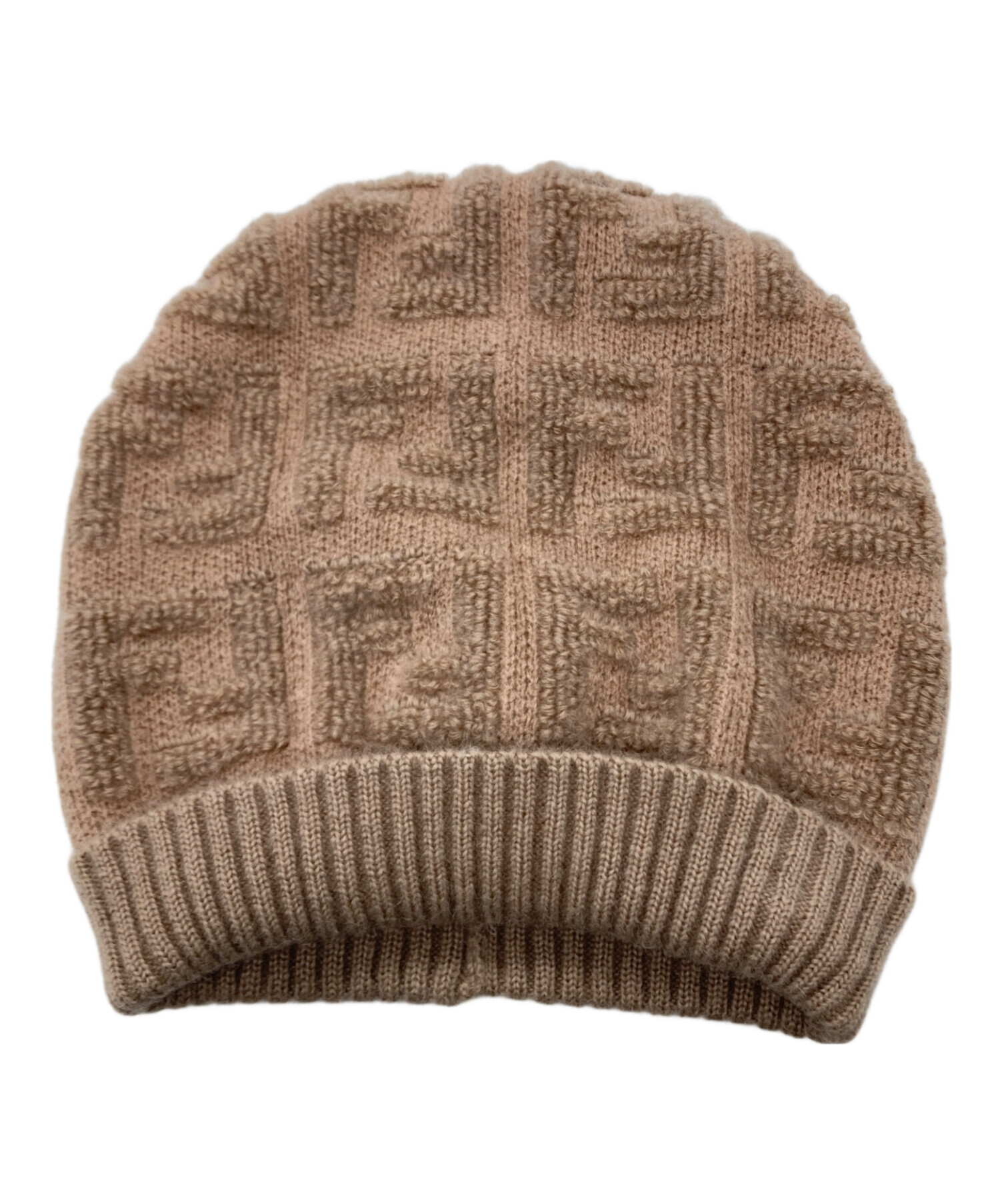 Fendi ベージュ ニット帽 フェンディ ベージュ ニット帽 ズッカ 楽天