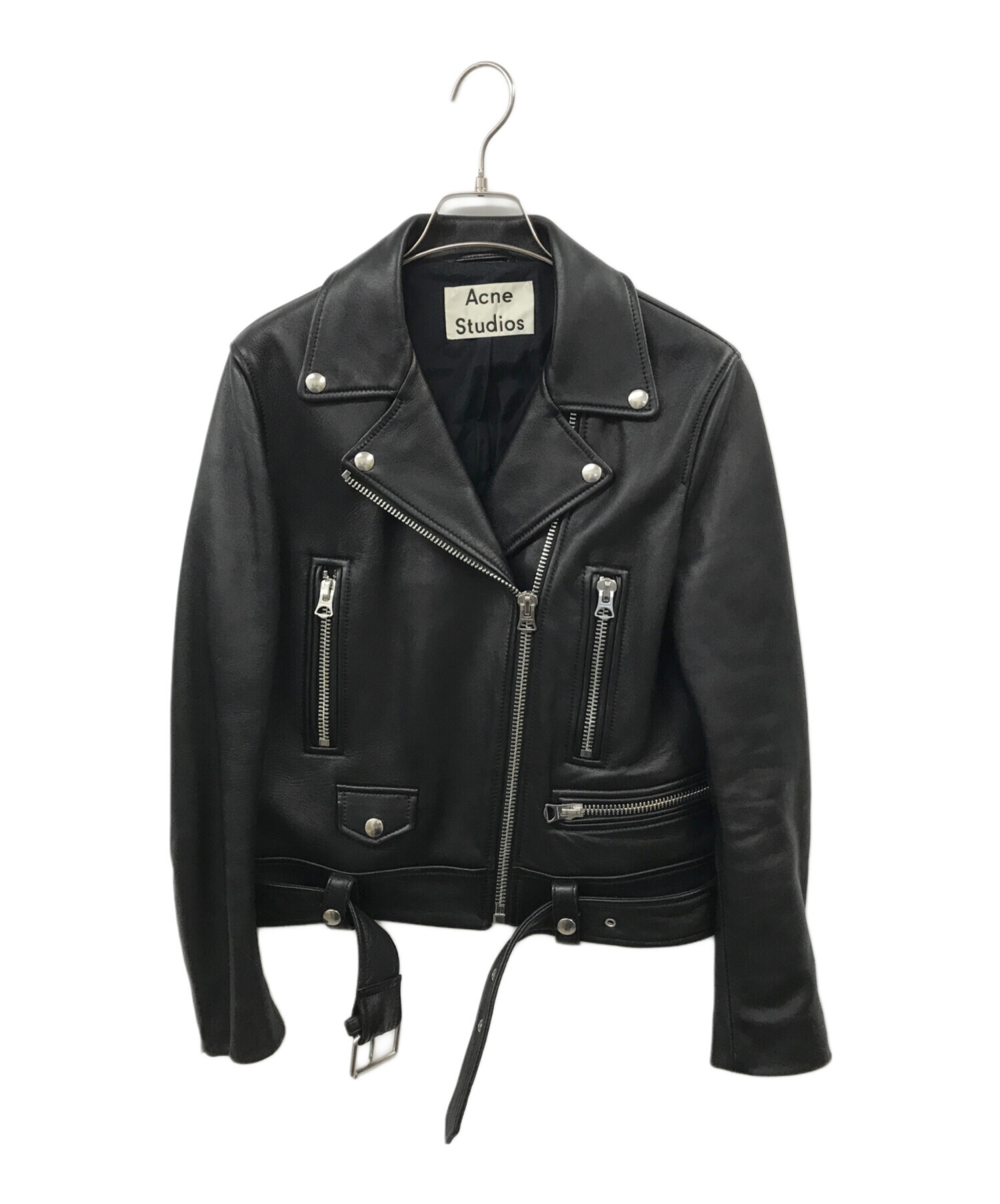 Acne Studios ブラック ダブルライダースジャケット 中古・古着通販】Acne studios (アクネ ストゥディオス) MOCK
