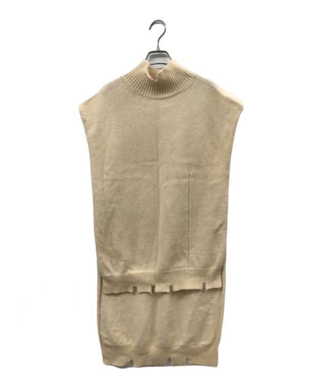 Maison Margiela ダメージ加工 ニットベスト ベージュ 中古・古着通販】Maison Margiela (メゾンマルジェラ) ニットベスト