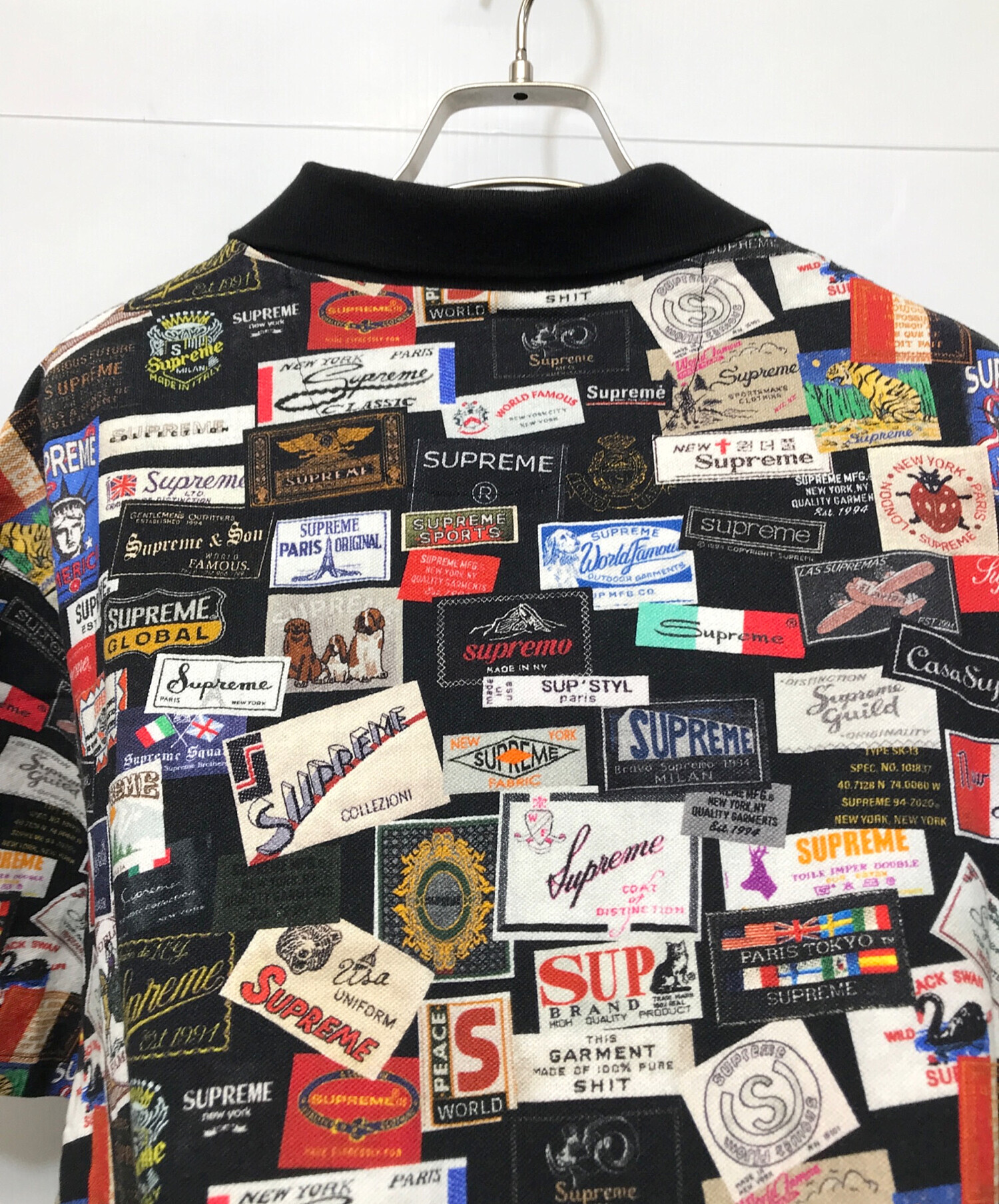 中古・古着通販】SUPREME (シュプリーム) Labels Polo ブラック サイズ 
