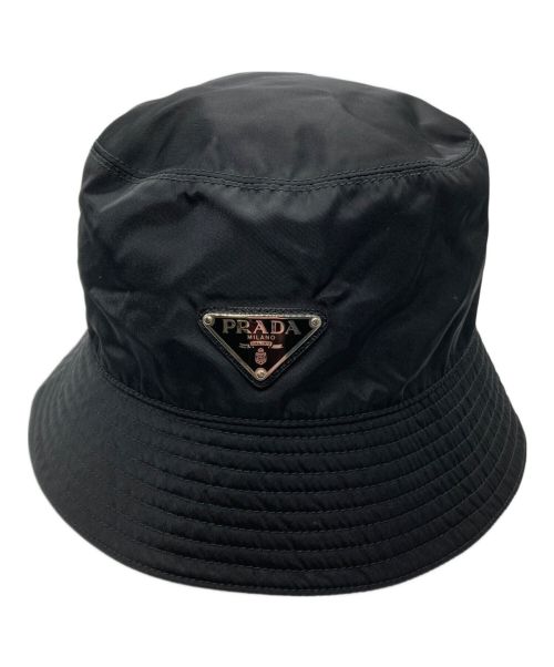 WT21 PRADA ボア バケットハット ブラック古着 中古・古着通販】PRADA (プラダ) トライアングルロゴナイロンバケット