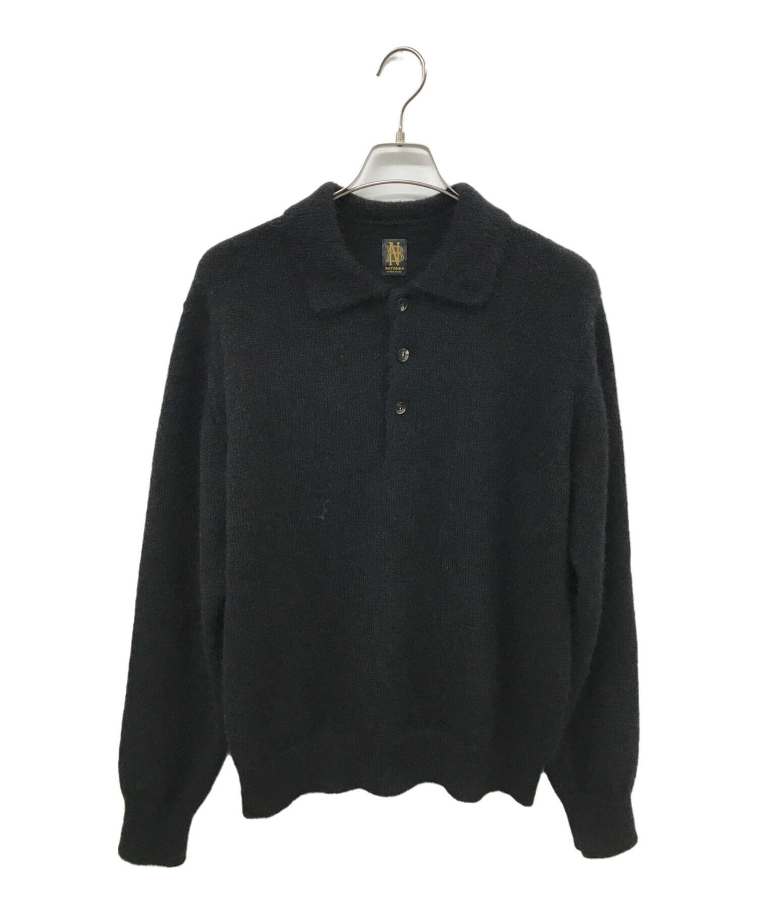 中古・古着通販】BATONER (バトナ―) PURE MOHAIR POLO ブラック サイズ