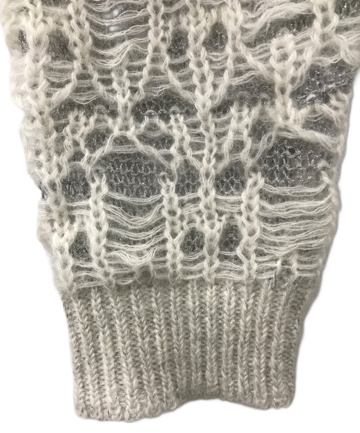 中古・古着通販】TAAKK (ターク) LAME MOHAIR KNIT グレー サイズ:2 