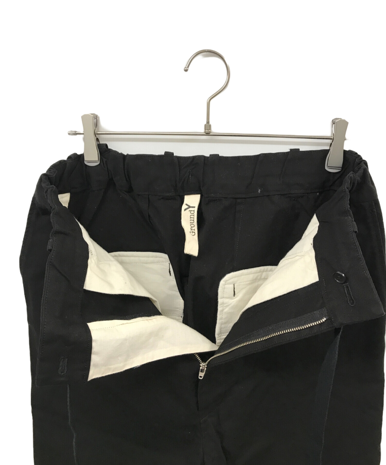 新品未使用タグ付き GroundY グラウンドワイ 黒 サルエルパンツ L Ground Y◇グランド ワイ サルエルパンツ 新品未使用タグ付き GroundY