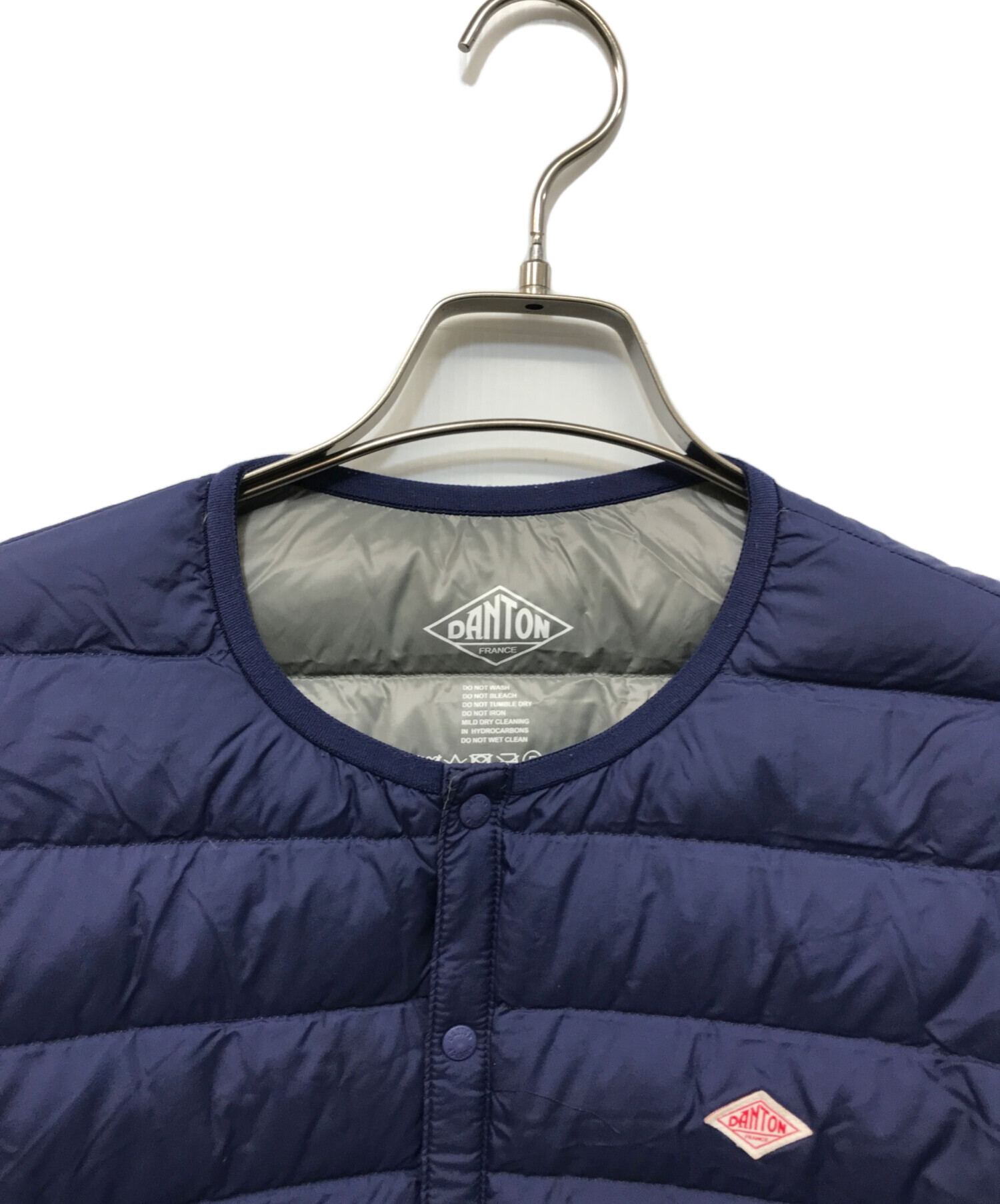 ダントン　インナーダウンジャケット　S　ネイビー 中古・古着通販】DANTON (ダントン) クルーネックインナーダウン