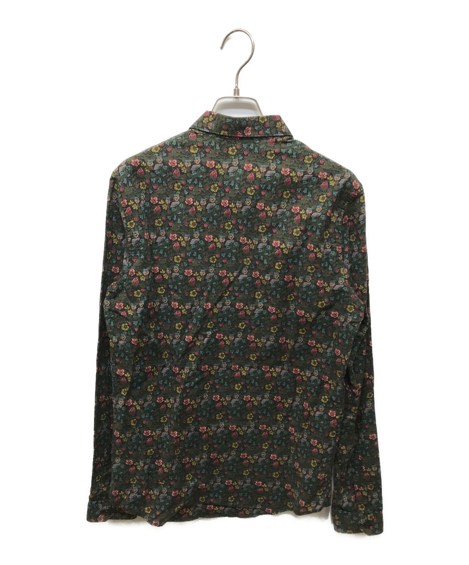 中古・古着通販】GUCCI (グッチ) L/S 花柄シャツ カーキ×ブラック