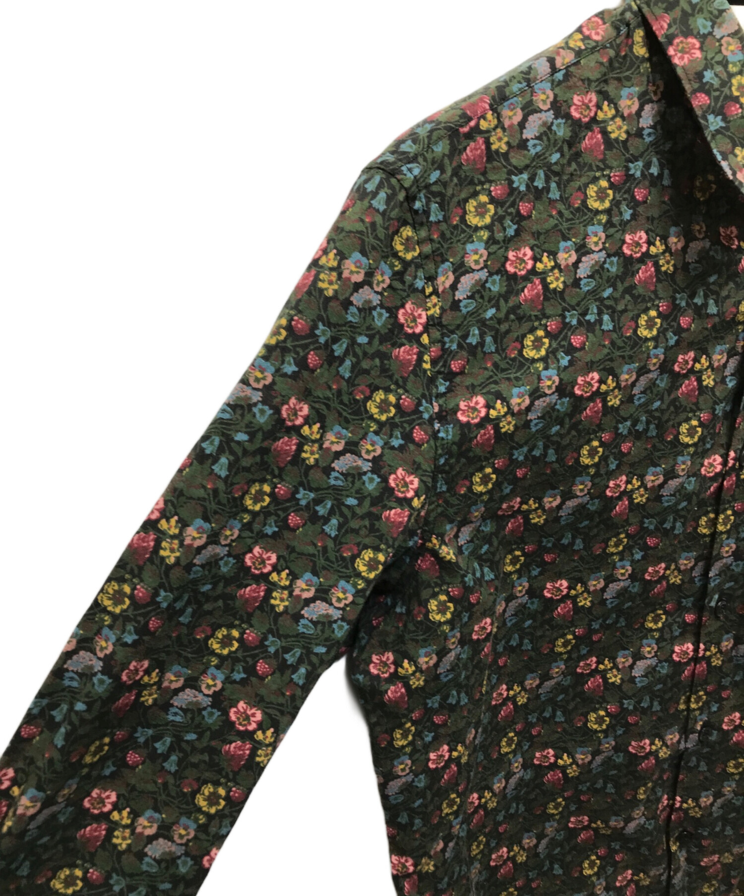 中古・古着通販】GUCCI (グッチ) L/S 花柄シャツ カーキ×ブラック