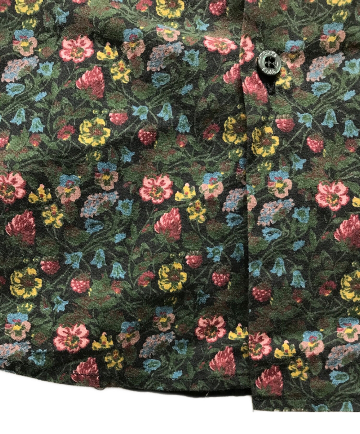 中古・古着通販】GUCCI (グッチ) L/S 花柄シャツ カーキ×ブラック