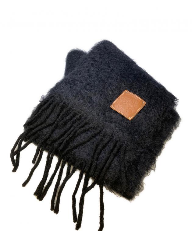 中古・古着通販】LOEWE (ロエベ) モヘア混マフラー ブラック｜ブランド 