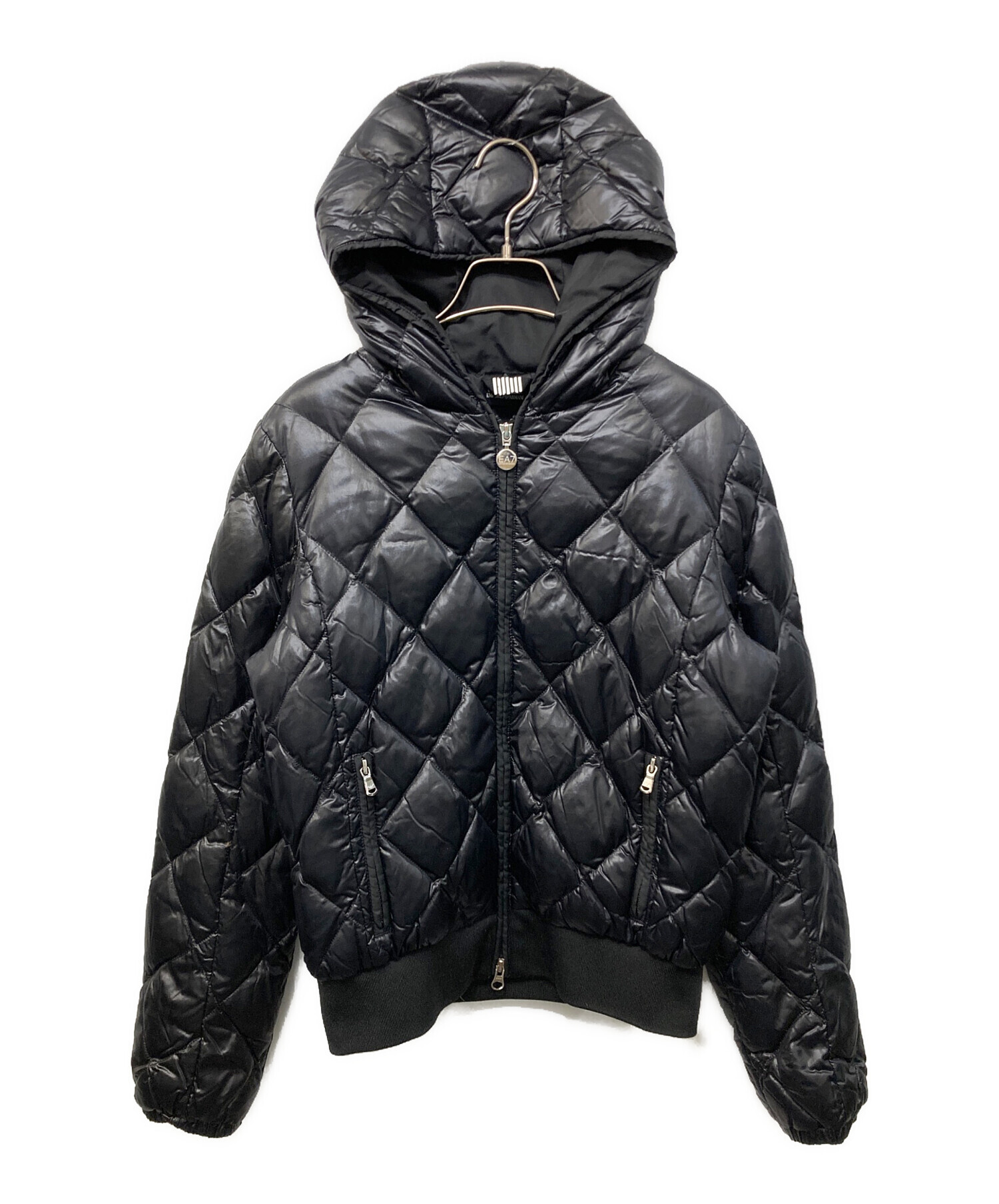 【中古】エンポリオアルマーニ EMPORIO ARMANI EA7 キルティング ジャケット ブルゾン 中綿 M 黒 ブラック レディース 中古・古着通販】EMPORIO ARMANI EA7 (エンポリオアルマーニ イーエー