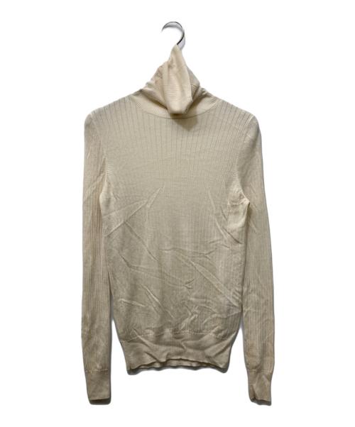 【極美品】Drawer ドゥロワー ラメ コンビ ボーダーニット シルク ベスト 中古・古着通販】DRAWER (ドゥロワー) 18G カシミヤシルクリブタートル