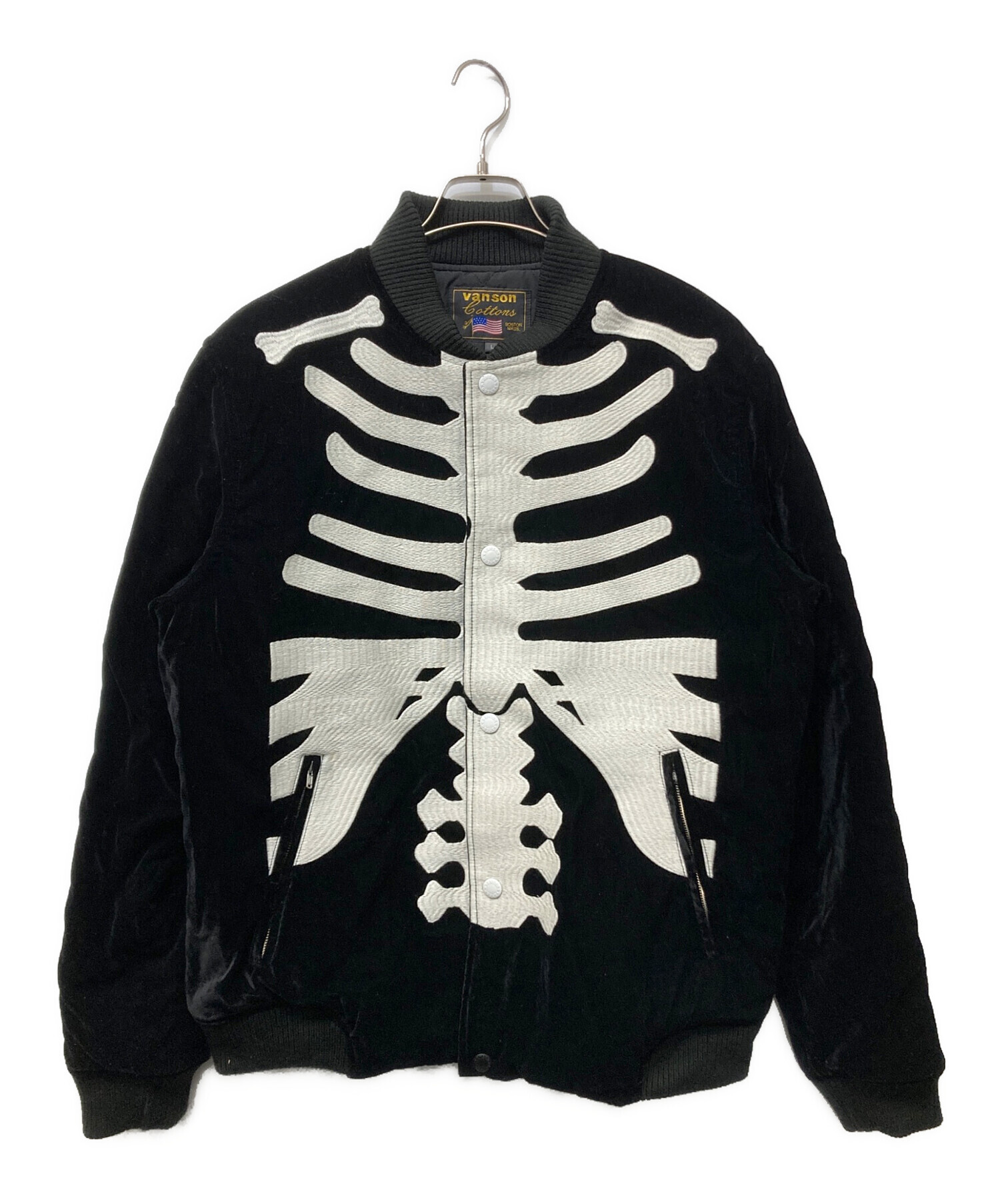 中古・古着通販】VANSON (バンソン) VELVETEEN BOMBER JACKET ブラック 