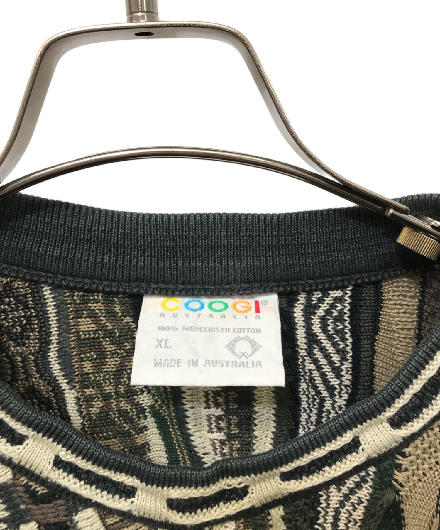 中古・古着通販】Coogi (クージー) 3Dニット ベージュ×カーキ サイズ 