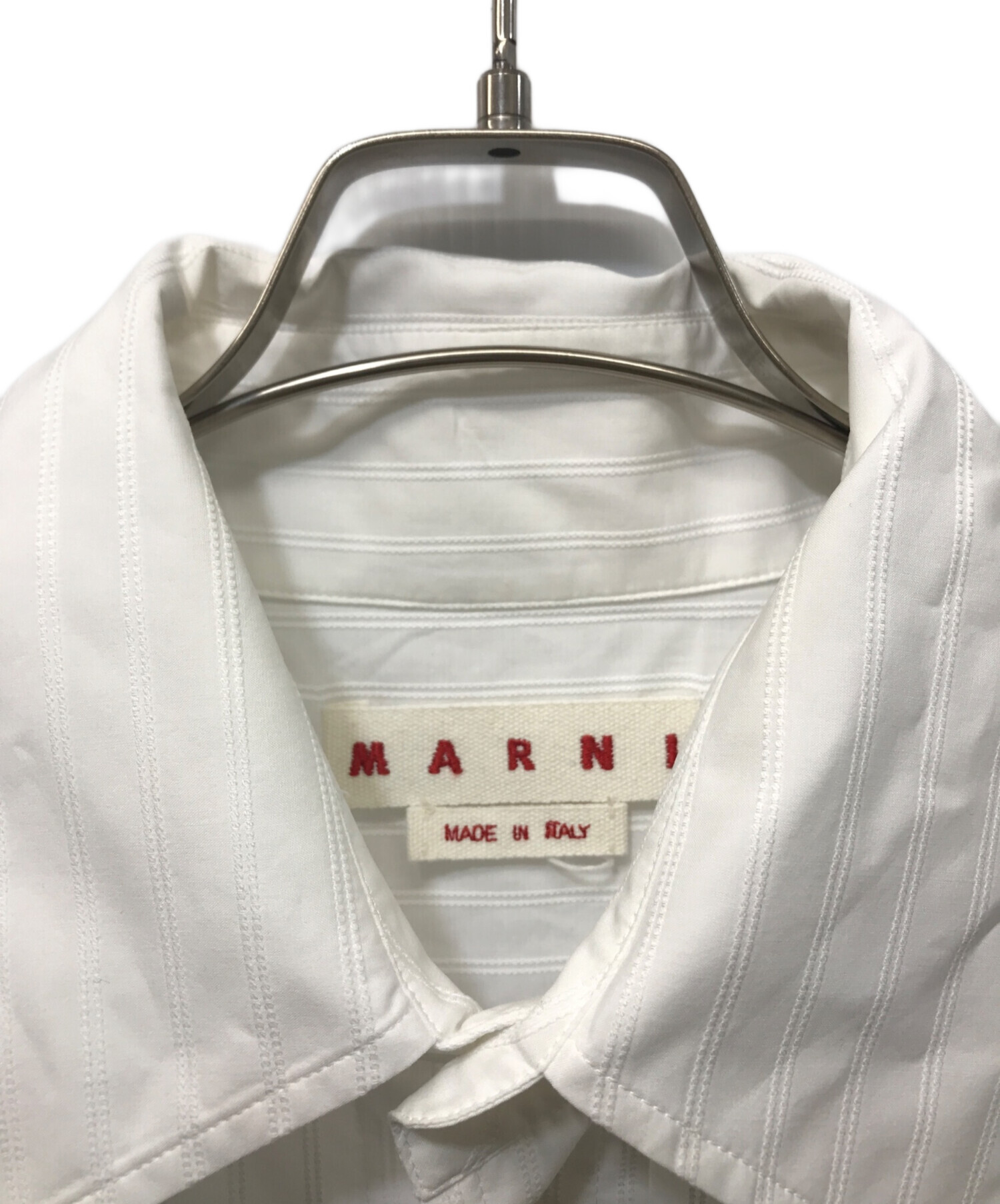 中古・古着通販】MARNI (マルニ) ストライプワイドシャツ ホワイト 