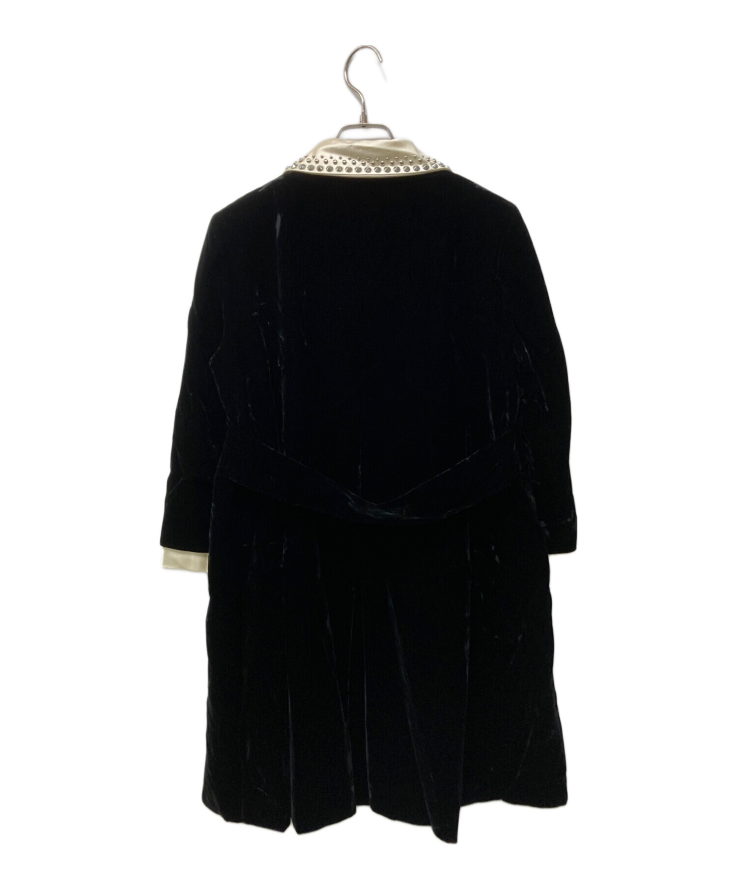 中古・古着通販】MIU MIU (ミュウミュウ) ベルベッドコート ブラック