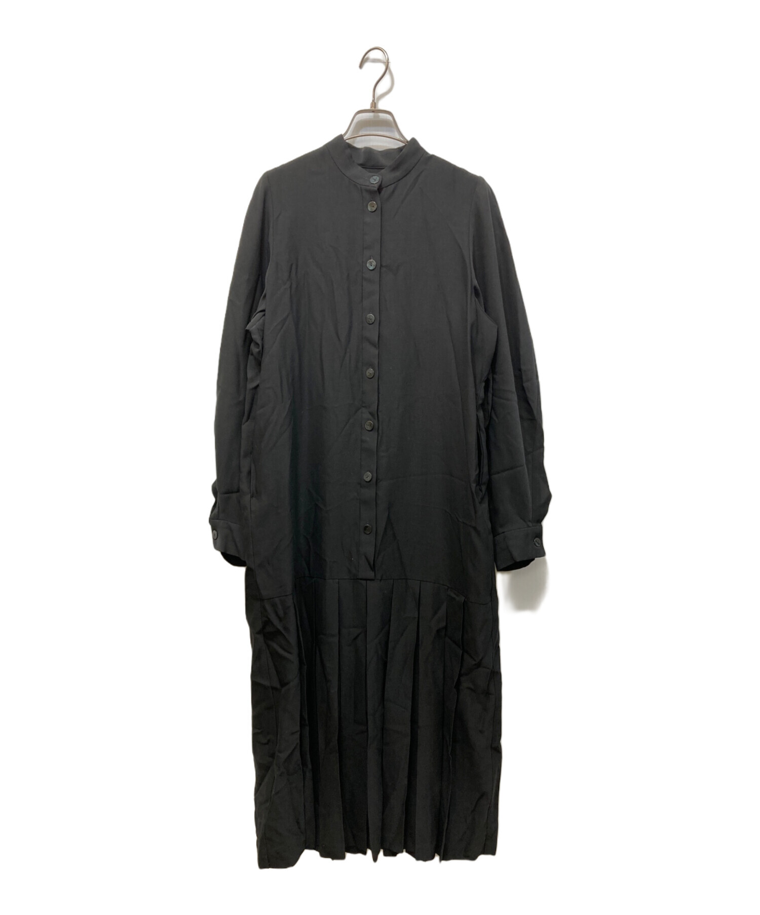中古・古着通販】ENFOLD (エンフォルド) BACK-PLEATS DRESS ブラック
