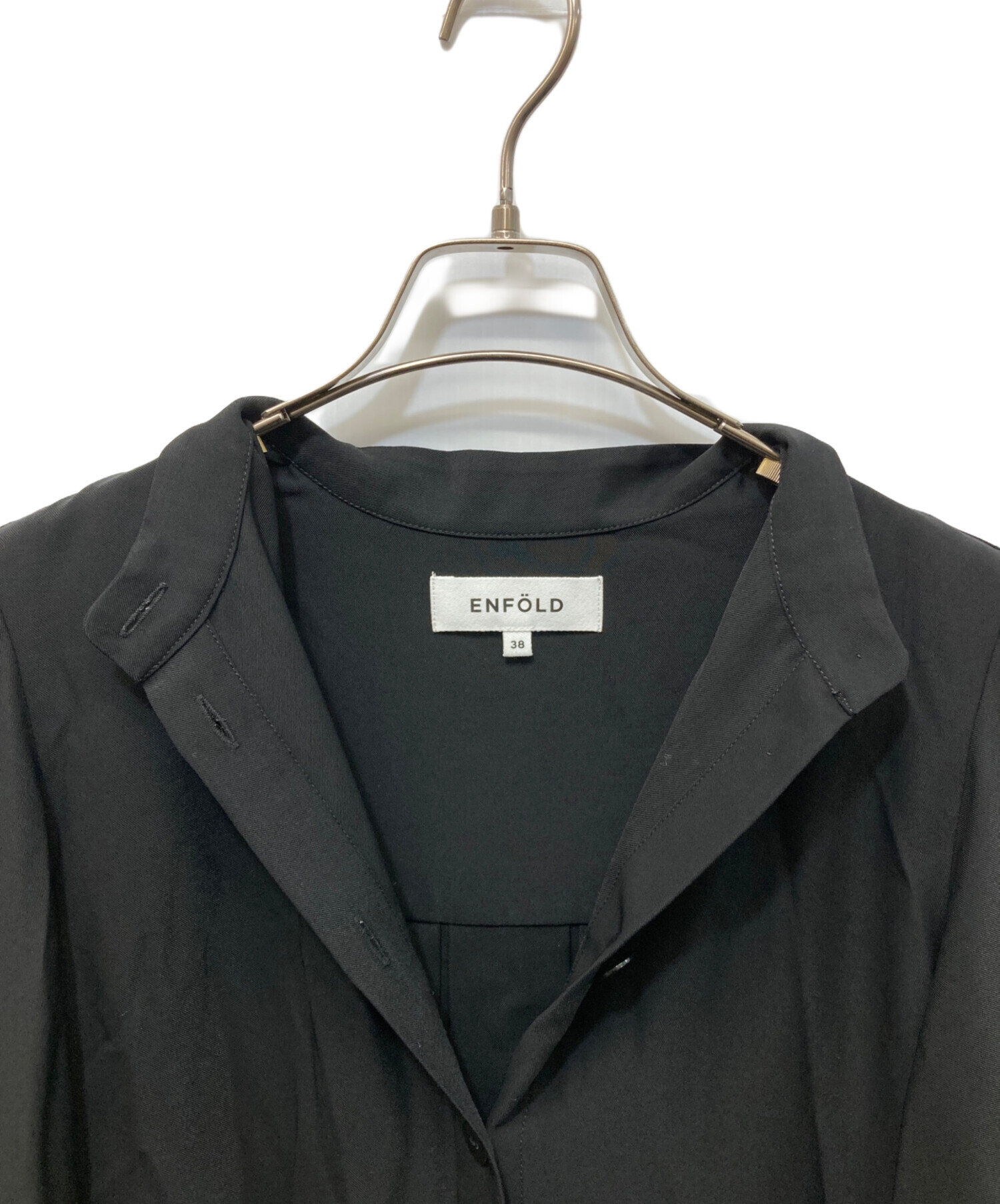 中古・古着通販】ENFOLD (エンフォルド) BACK-PLEATS DRESS ブラック