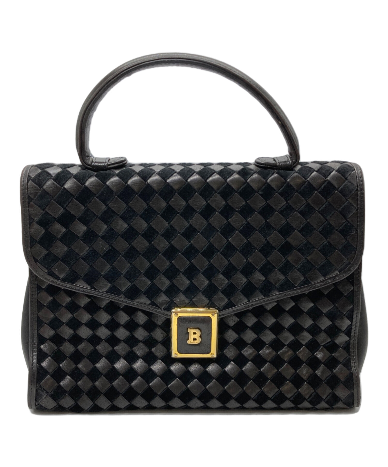 中古・古着通販】BALLY (バリー) レザーハンドバッグ ブラック 