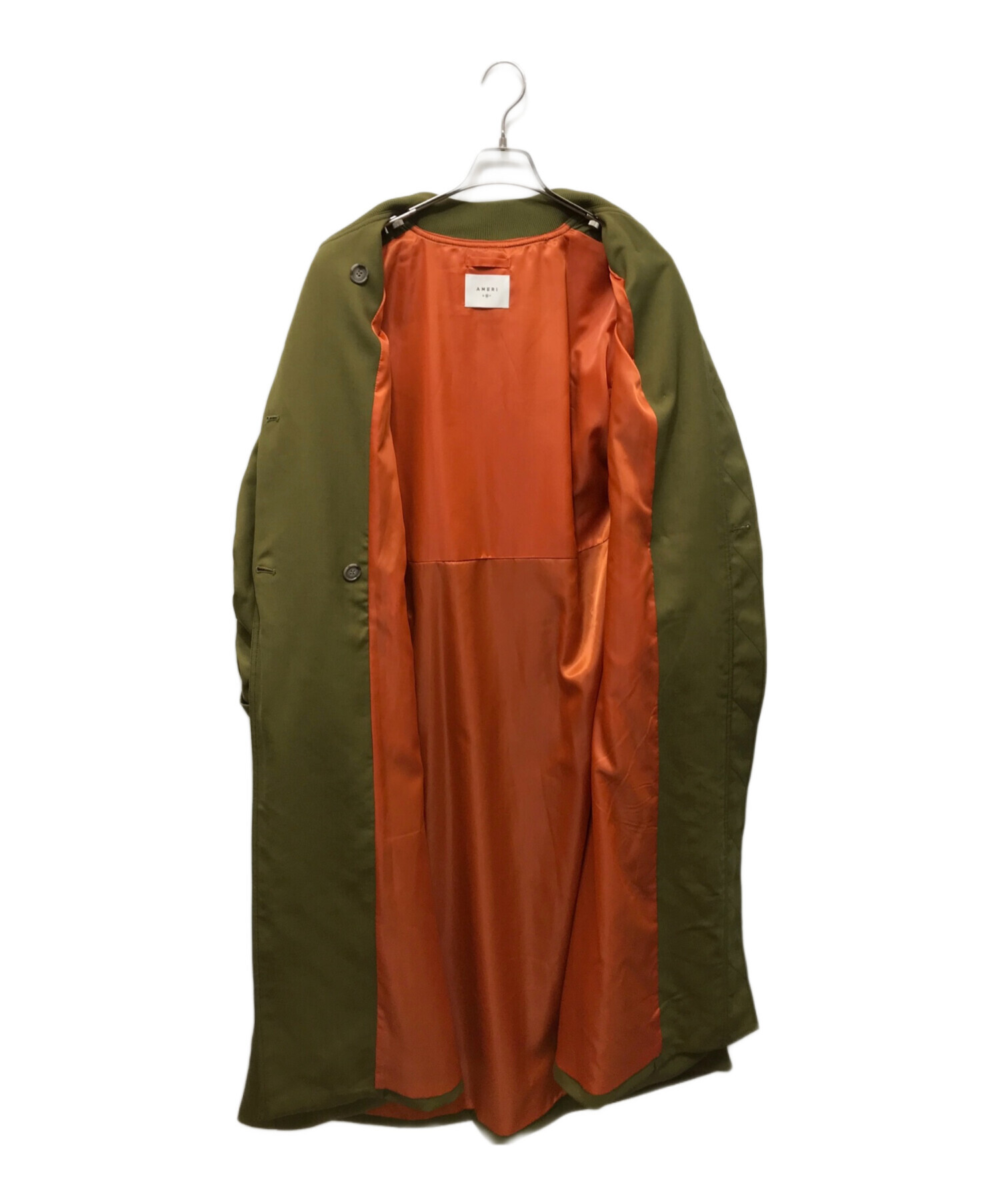 中古・古着通販】AMERI (アメリ) MA1 LIKE LIGHT LONG COAT グリーン 