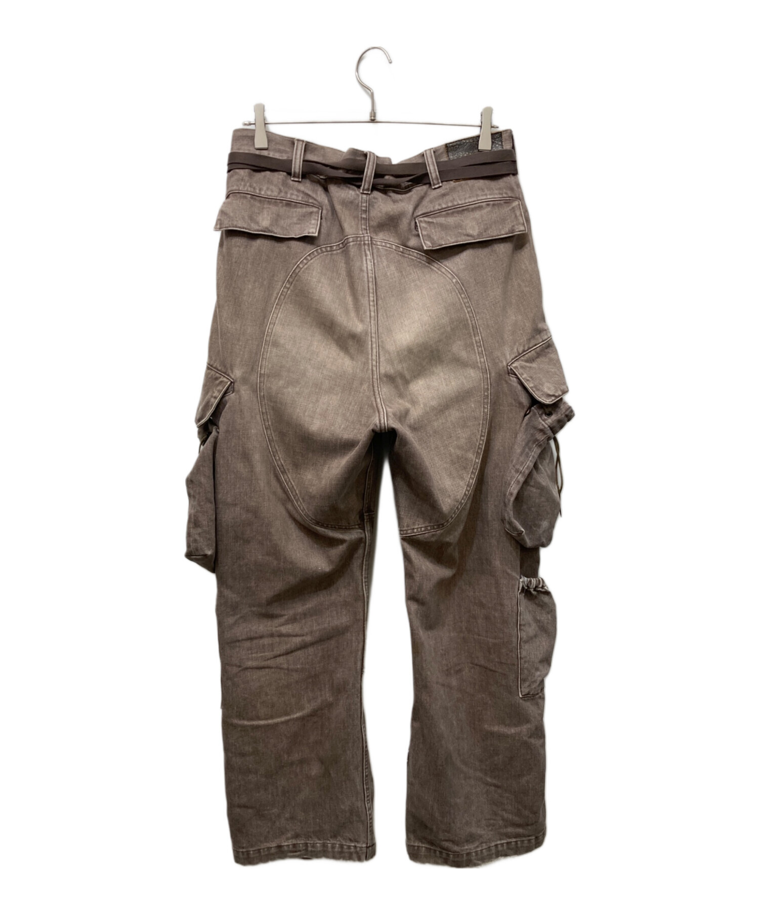 中古・古着通販】refomed (リフォメッド) デニムカーゴパンツ ブラウン