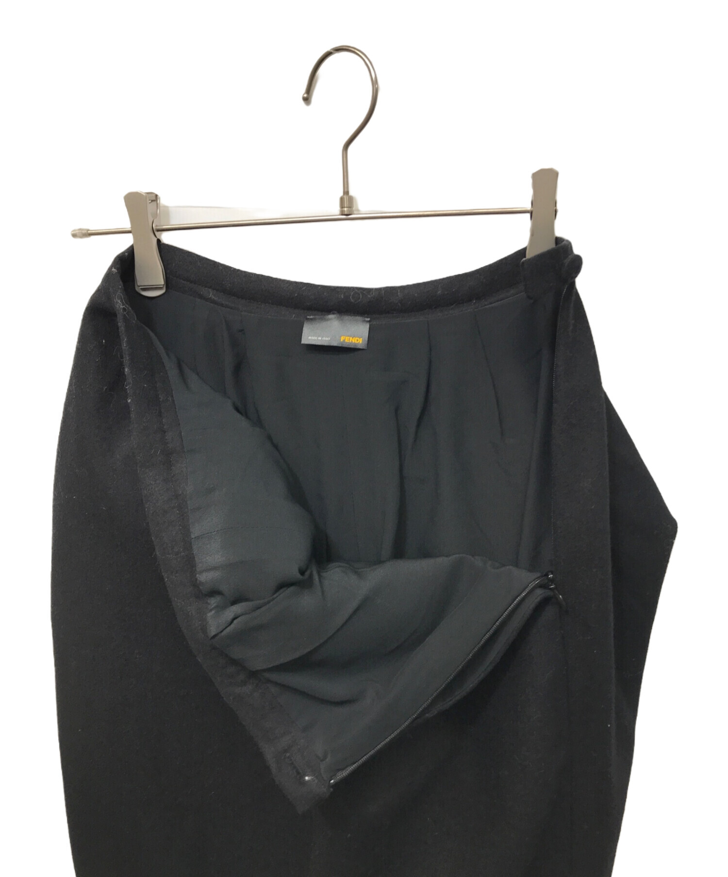中古・古着通販】FENDI (フェンディ) プリーツ切替ウールスカート