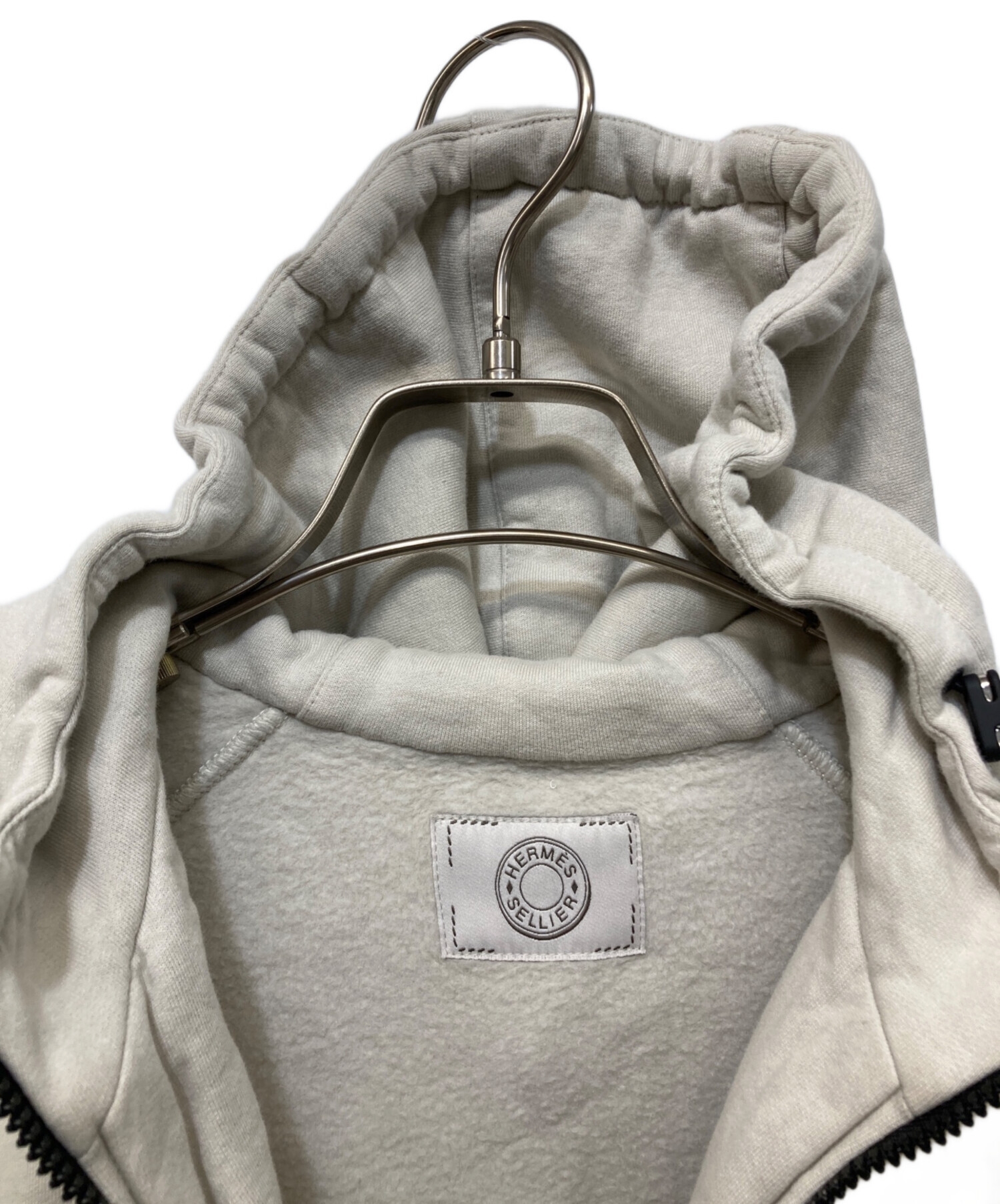 中古・古着通販】HERMES (エルメス) ハーフジップパーカー ベージュ