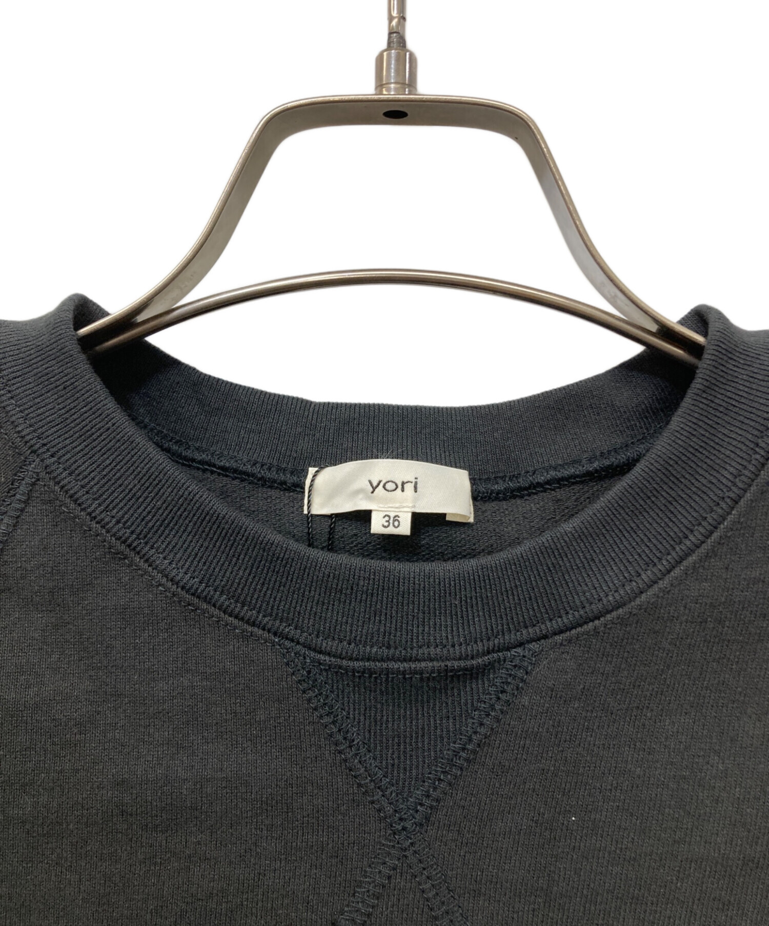 中古・古着通販】yori (ヨリ) ドライコンパクト裏毛フレアTee ブラック