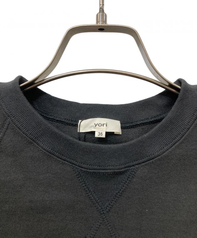 中古・古着通販】yori (ヨリ) ドライコンパクト裏毛フレアTee ブラック
