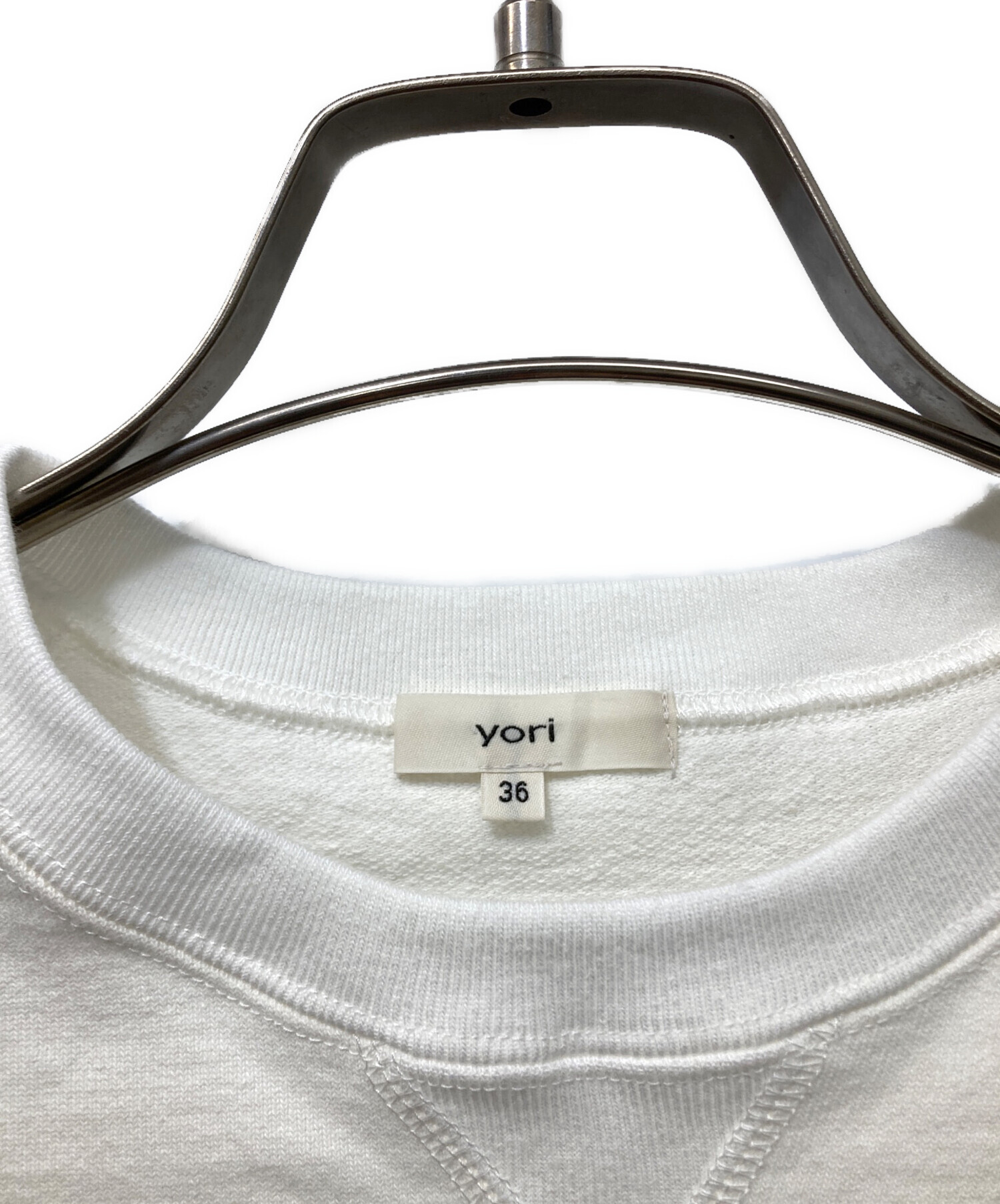 中古・古着通販】yori (ヨリ) ドライコンパクト裏毛フレアTee ホワイト