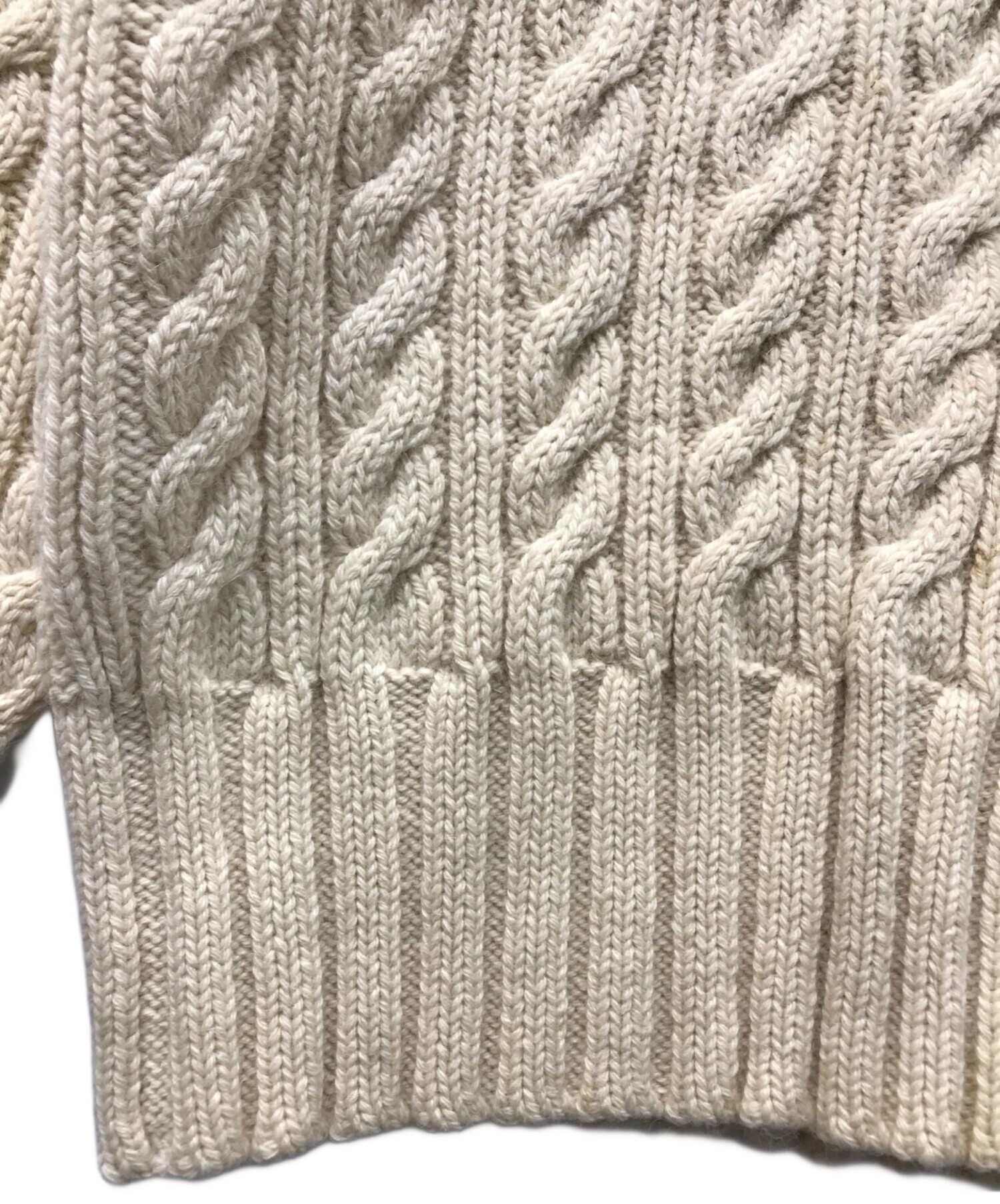 90s 三ツ星タグ RRL ケーブル ニット カーディガン アランニット 希少XLサイズ✨三ツ星タグ RRL 90s ケーブルニットカーディガン グレー