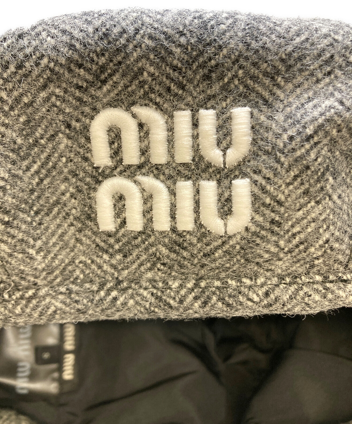 中古・古着通販】MIU MIU (ミュウミュウ) ヘリンボーンツイードベレー