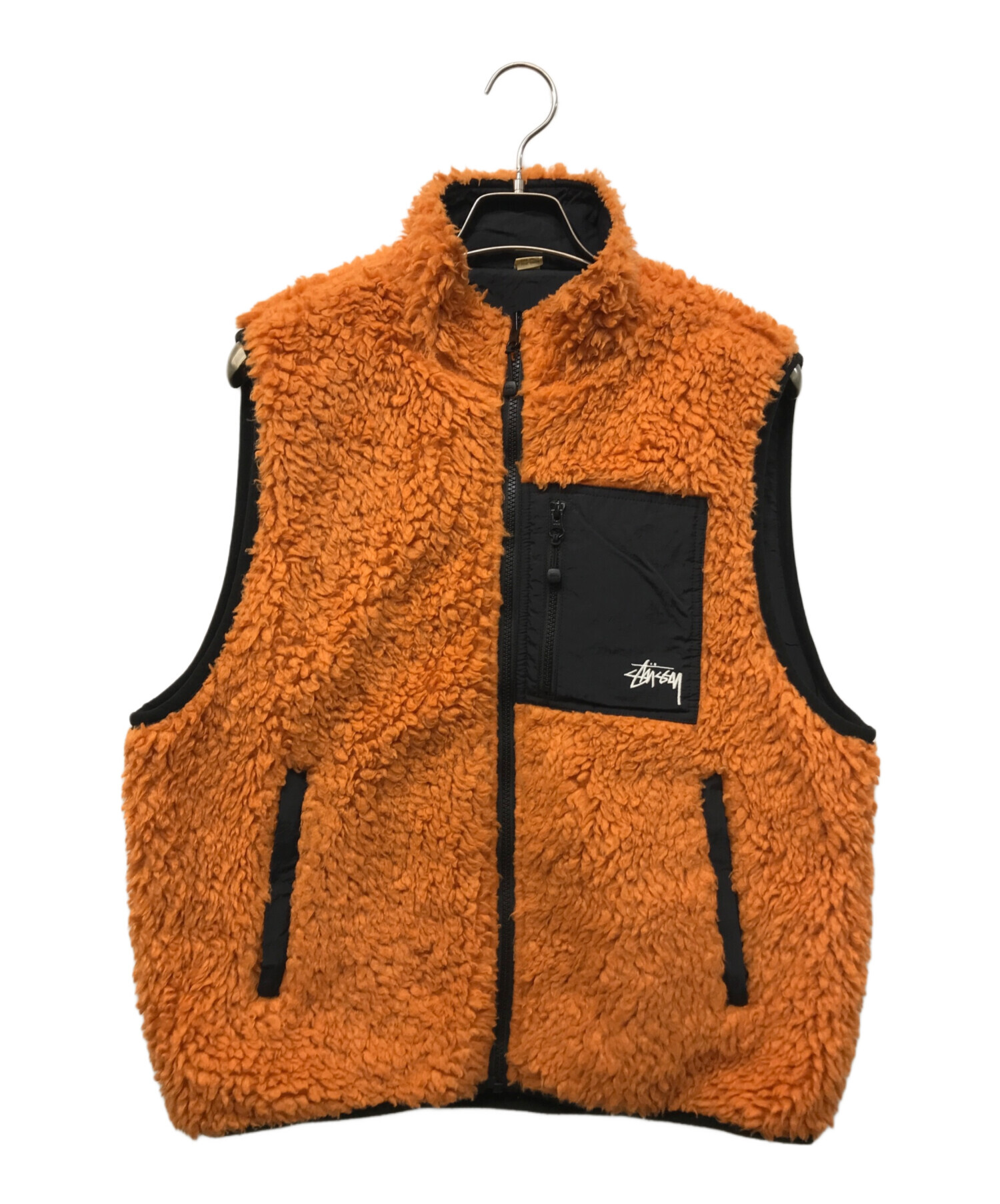 Stüssy オレンジ フリース リバーシブルベスト　L 中古・古着通販】stussy (ステューシー) Sherpa Reversible Vest