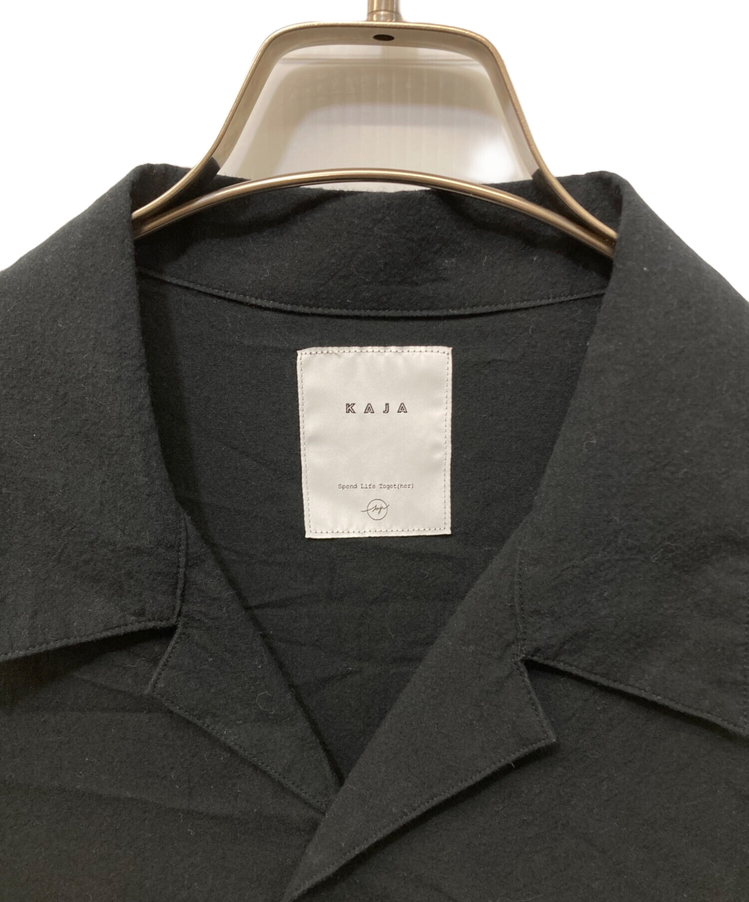 中古・古着通販】KAJA (カジャ) オープンカラーシャツ ブラック サイズ