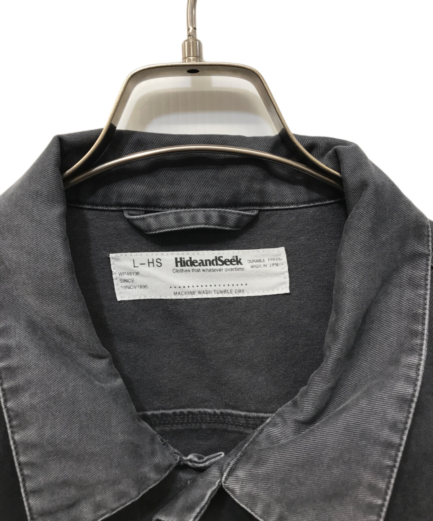 Hide and Seek 3rd Jacket Pigment Dye 黒 M Half Zip Jacket(Pigment Dye) | HIDE AND SEEK Of