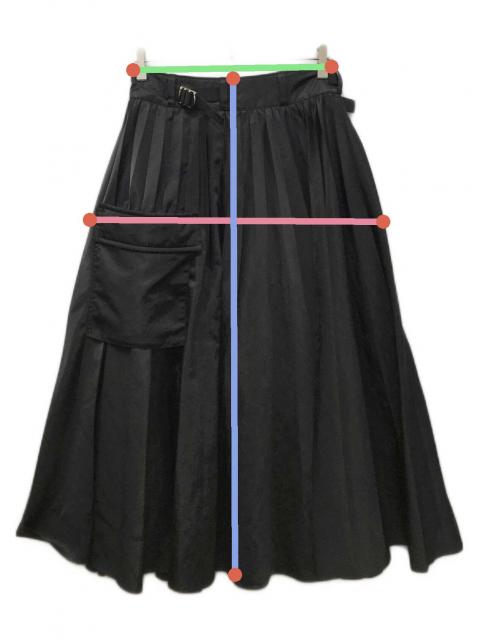 中古・古着通販】sacai (サカイ) Nylon Twill Skirt ブラック サイズ:2