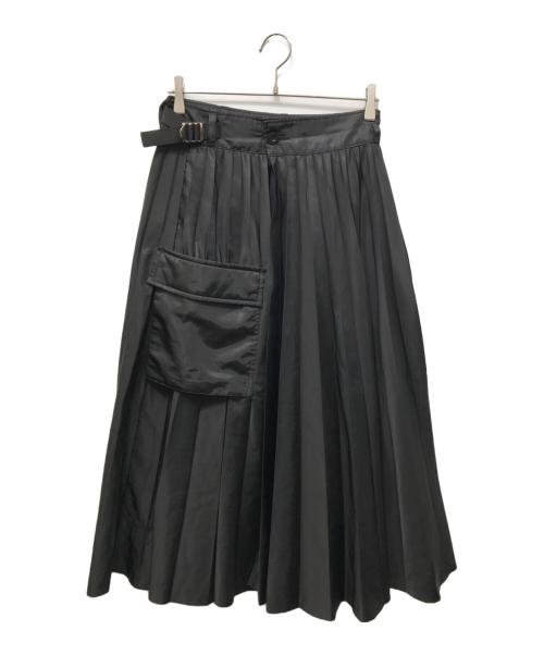 中古・古着通販】sacai (サカイ) Nylon Twill Skirt ブラック サイズ:2