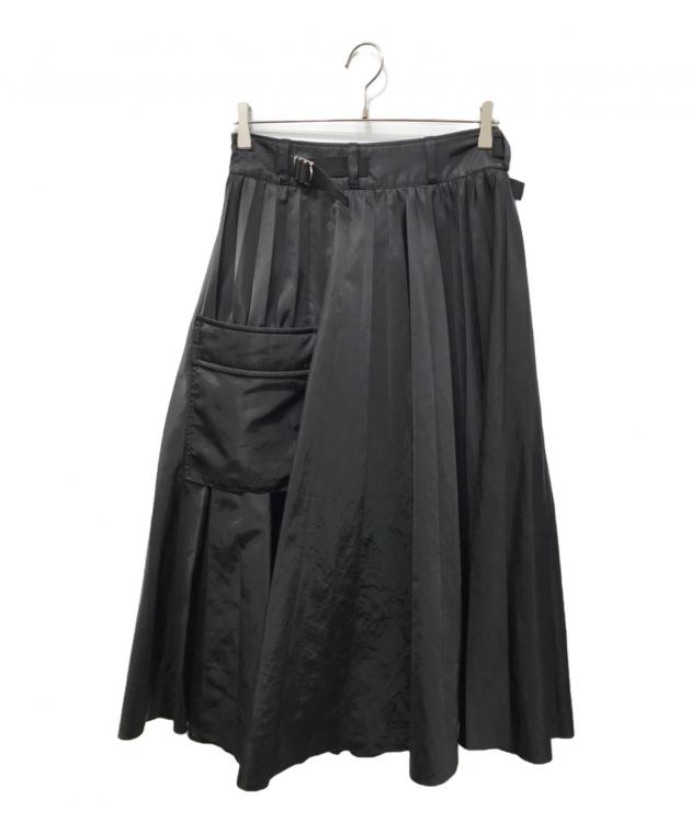 中古・古着通販】sacai (サカイ) Nylon Twill Skirt ブラック サイズ:2