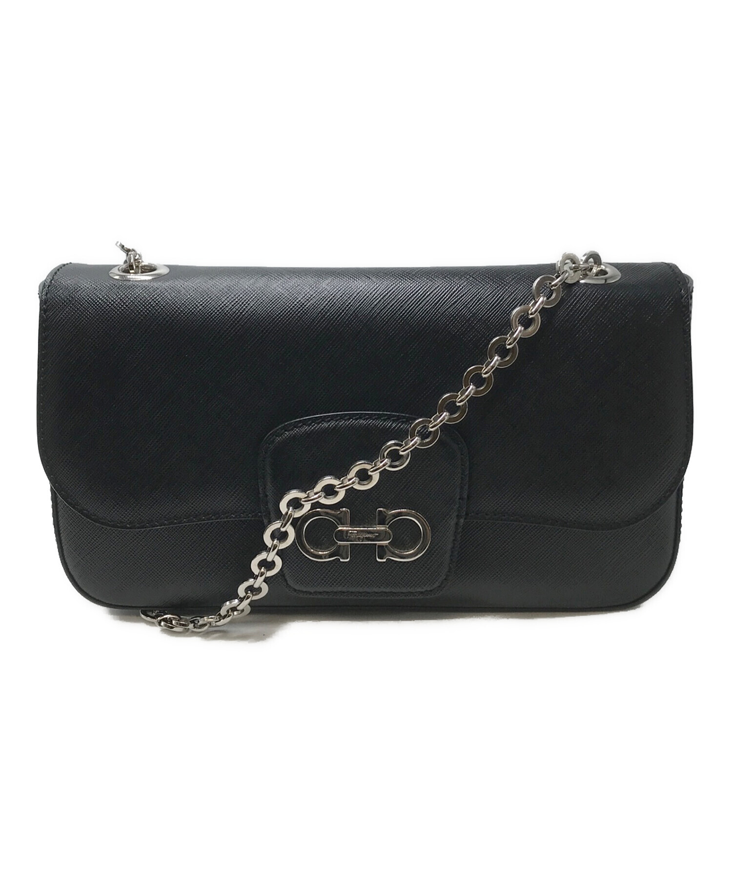 サルヴァトーレ フェラガモガンチーニ チェーン ショルダーバッグ ブラック