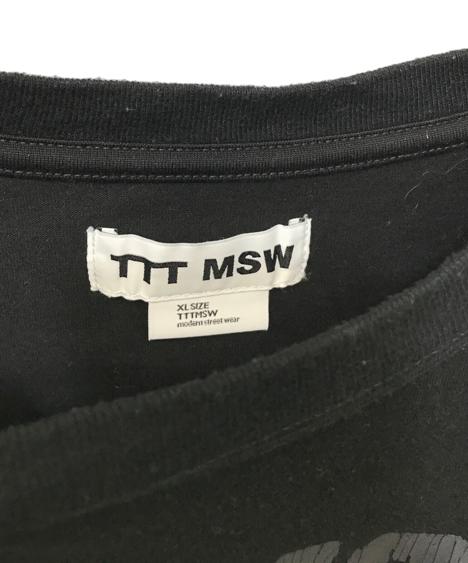 中古・古着通販】TTT MSW (ティー) カレッジロゴTシャツ ブラック