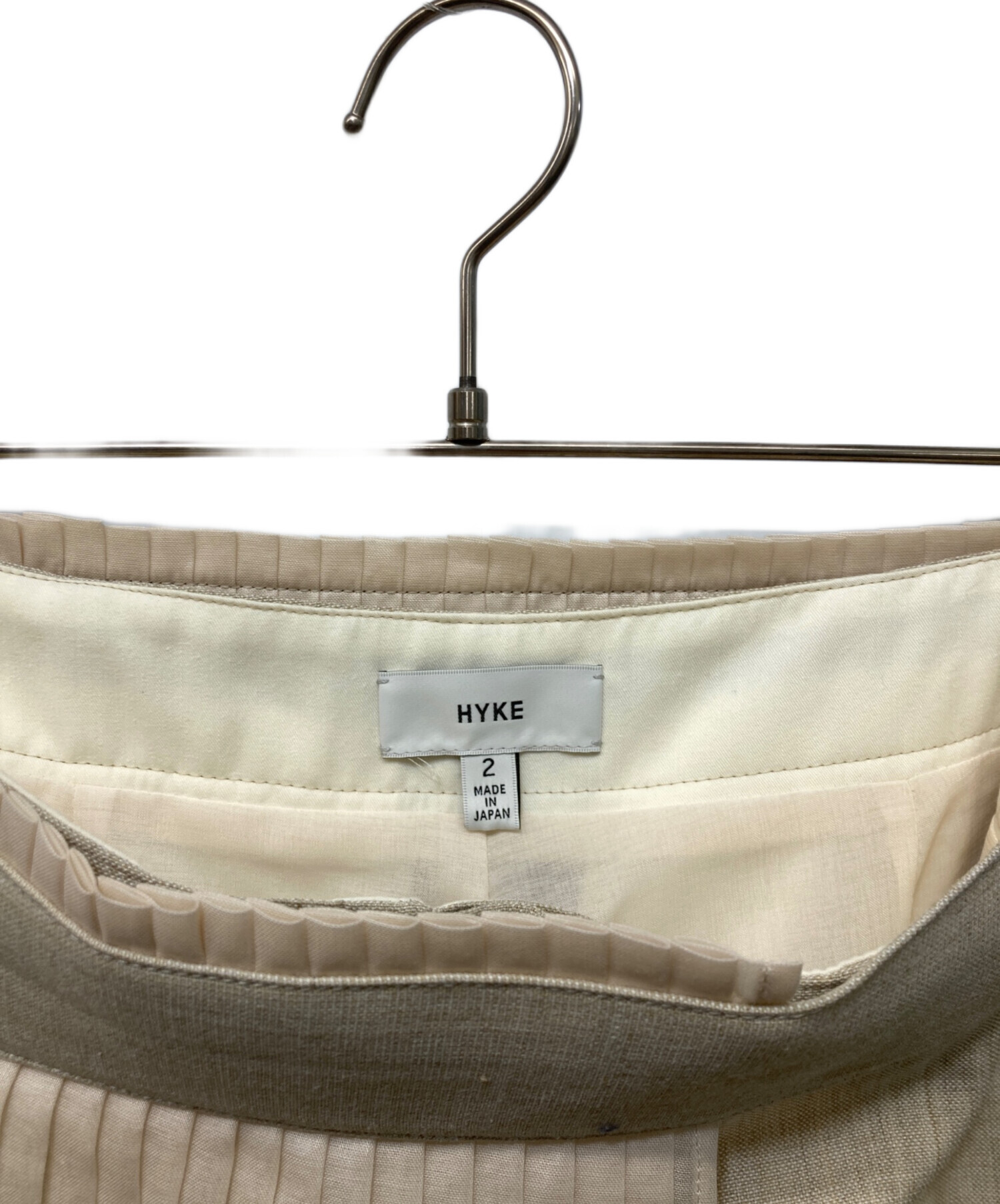 中古・古着通販】HYKE (ハイク) プリーツレイヤードパンツ アイボリー