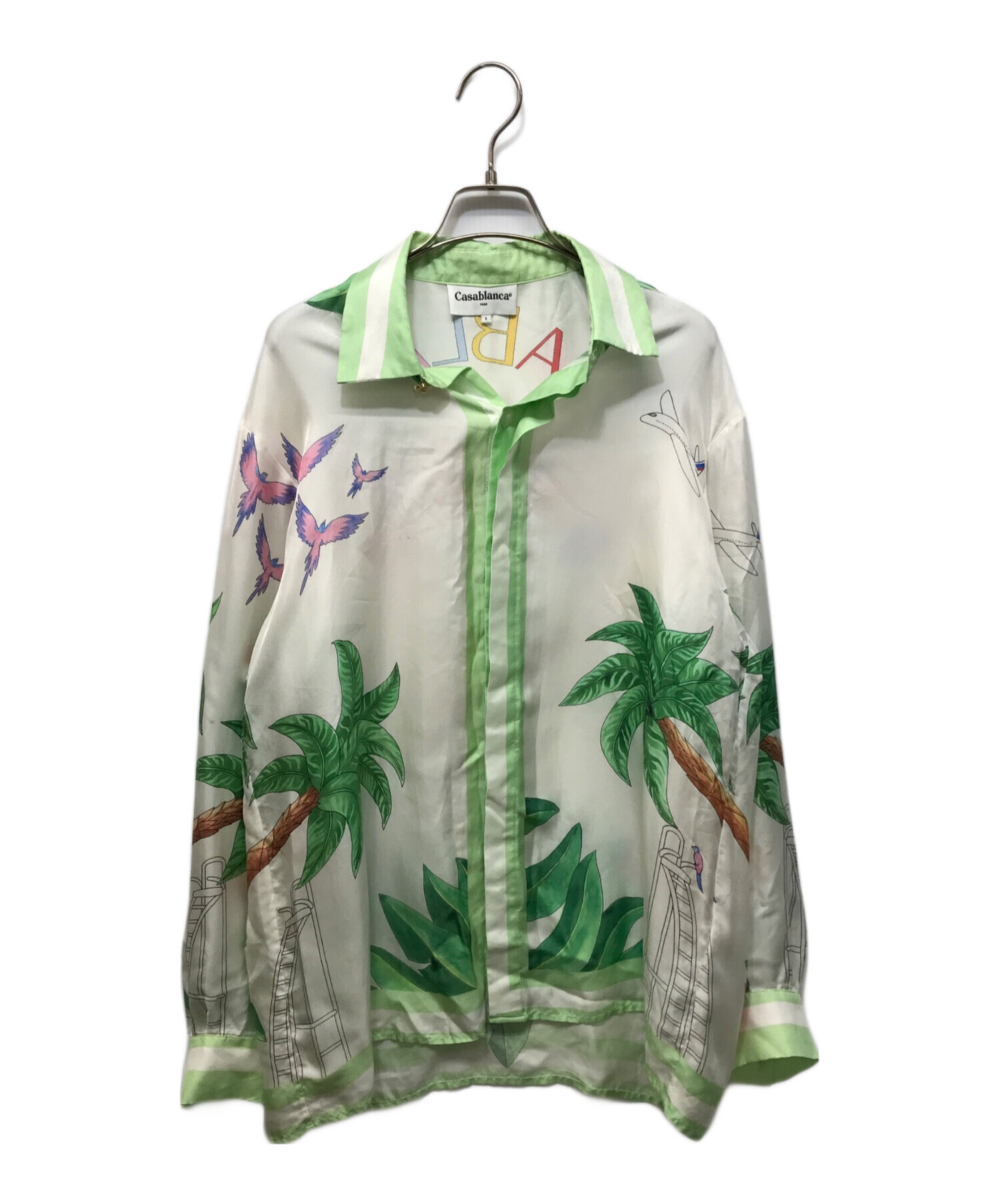 【Casablanca 】カサブランカ　テニスクラブ 長袖シルクシャツ XL 中古・古着通販】CASABLANCA (カサブランカ) テニスクラブシルクシャツ